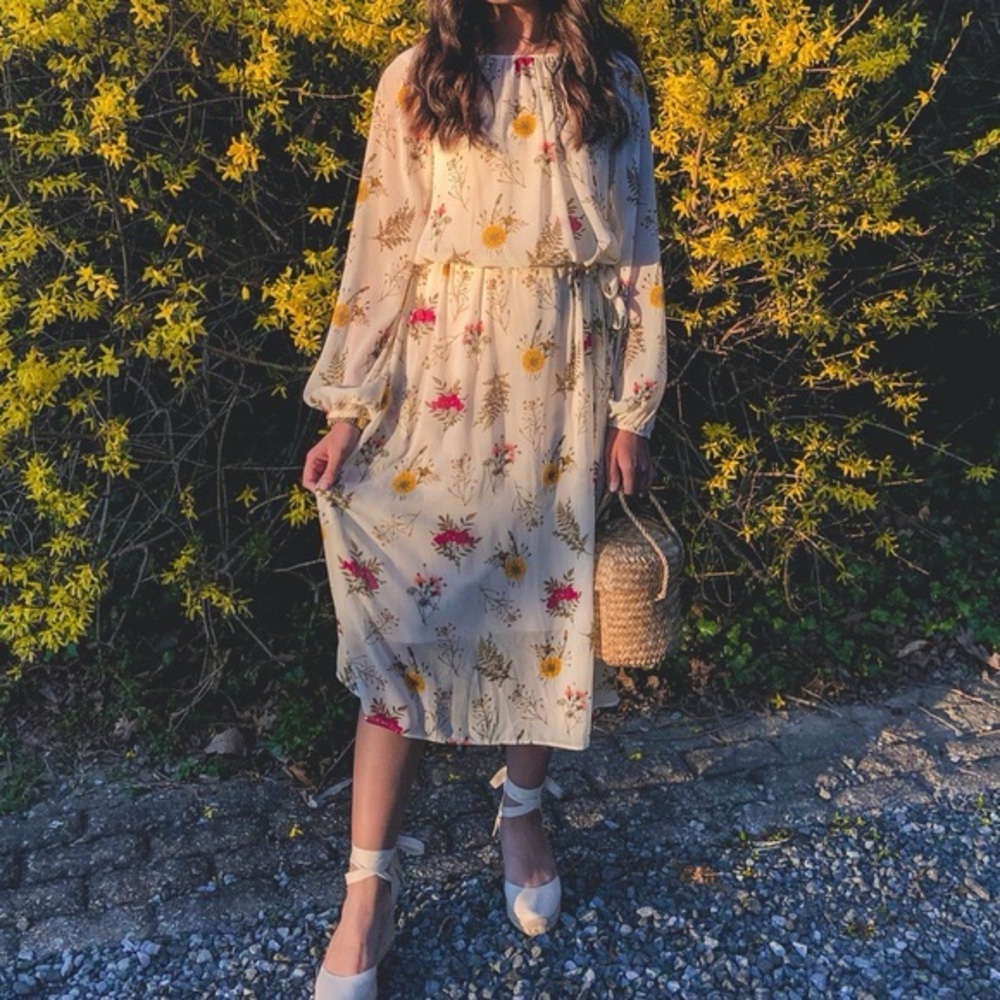 Uniqlo Chiffon Floral Print Dress